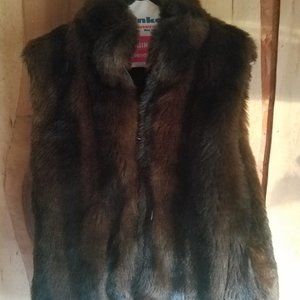 Faux fur vest, Size Small, Brown